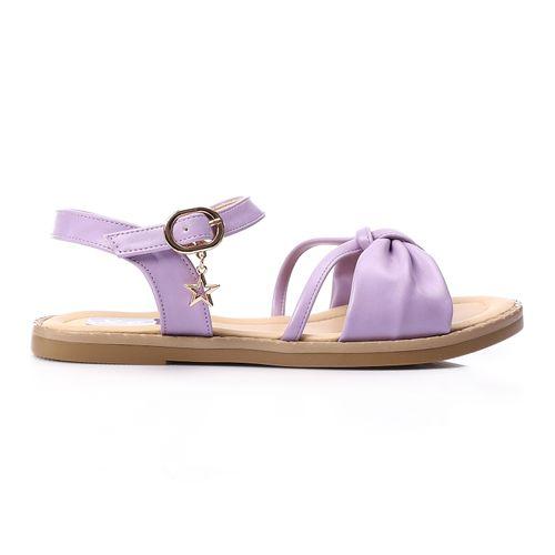 Light Purple Knotted Bow Flat Sandal for Teen Girls