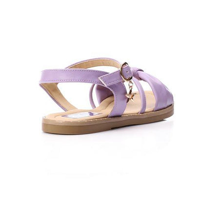 Light Purple Knotted Bow Flat Sandal for Girls