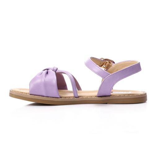 Light Purple Knotted Bow Flat Sandal for Teen Girls