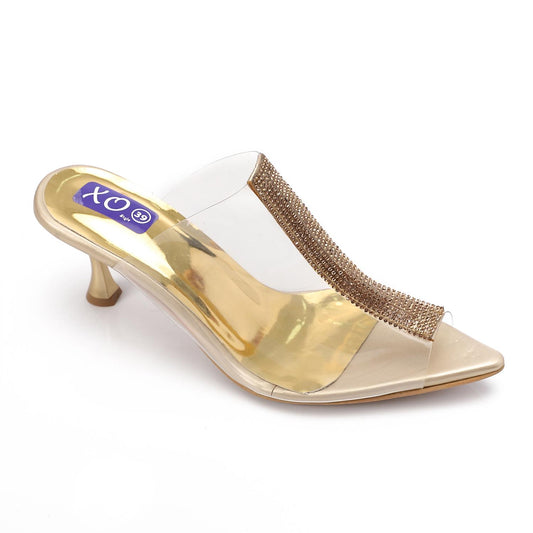 Gold Upper Strass Transparent Slipper