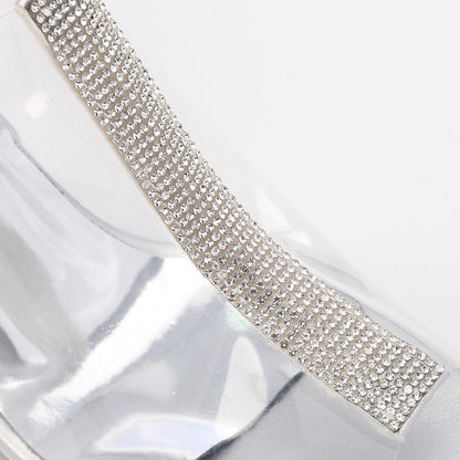Silver Upper Strass Transparent Slipper