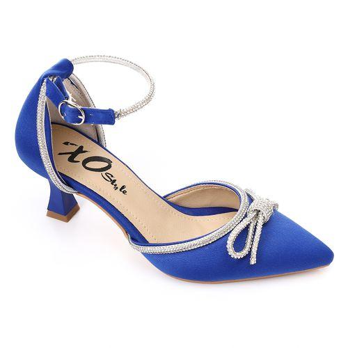 Blue Rhinestone Bow Soiree High Heels