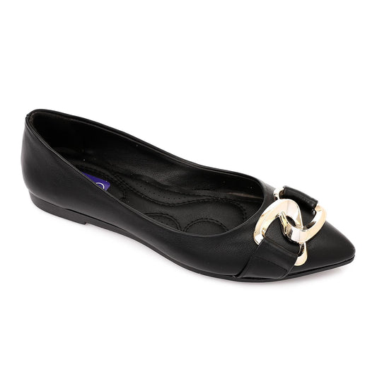 Golden Detail Ballerina Shoes