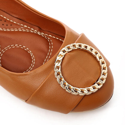Golden Detail Ballerina Shoes