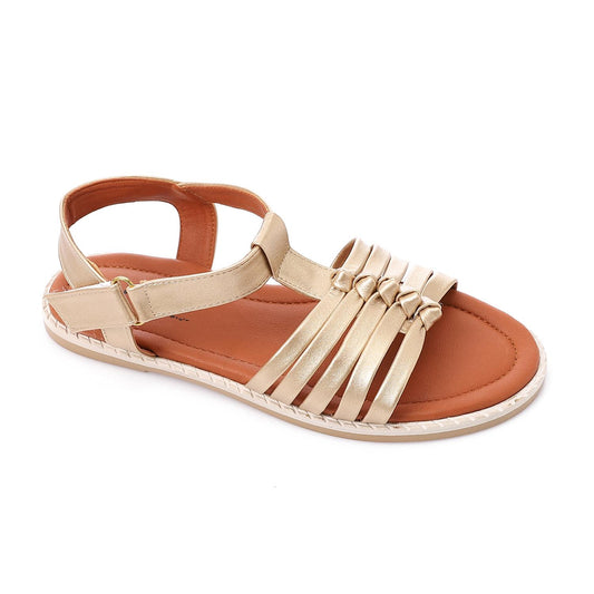 Gold Multi-Strap Knot Sandal for Teen Girls
