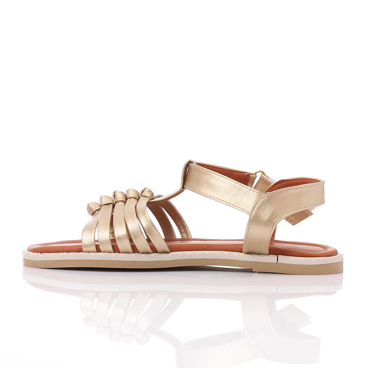Gold Multi-Strap Knot Sandal for Teen Girls
