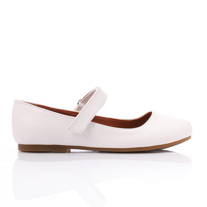White Front Velcro Ballerina for Girls