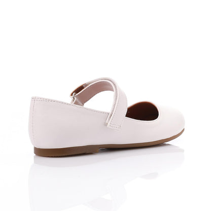 White Front Velcro Ballerina for Girls