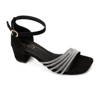 Black Square Toecap Soiree Sandal