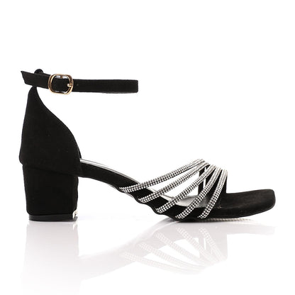 Black Square Toecap Soiree Sandal