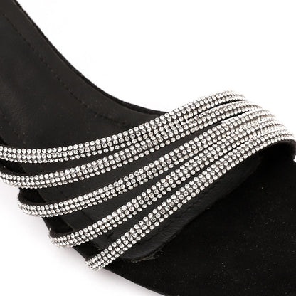 Black Square Toecap Soiree Sandal