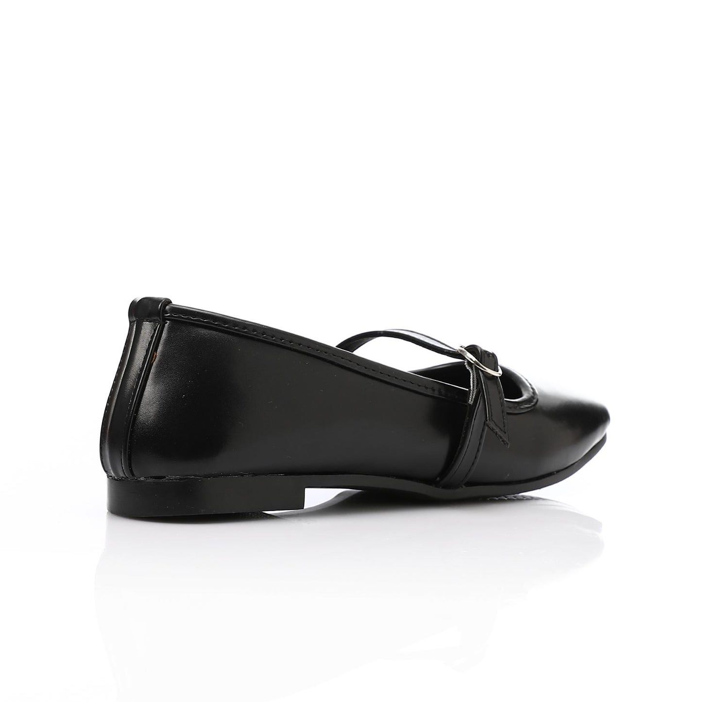 Black Simple Upper Buckle Ballerina
