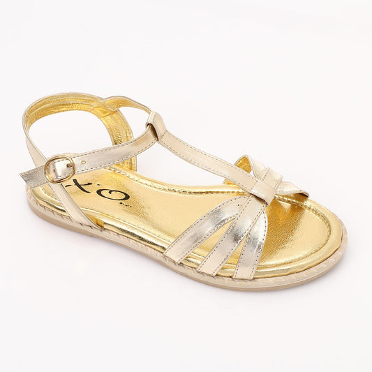 Gold Open Toe Sandal for Teen Girls