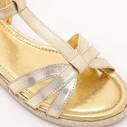 Gold Open Toe Sandal for Girls