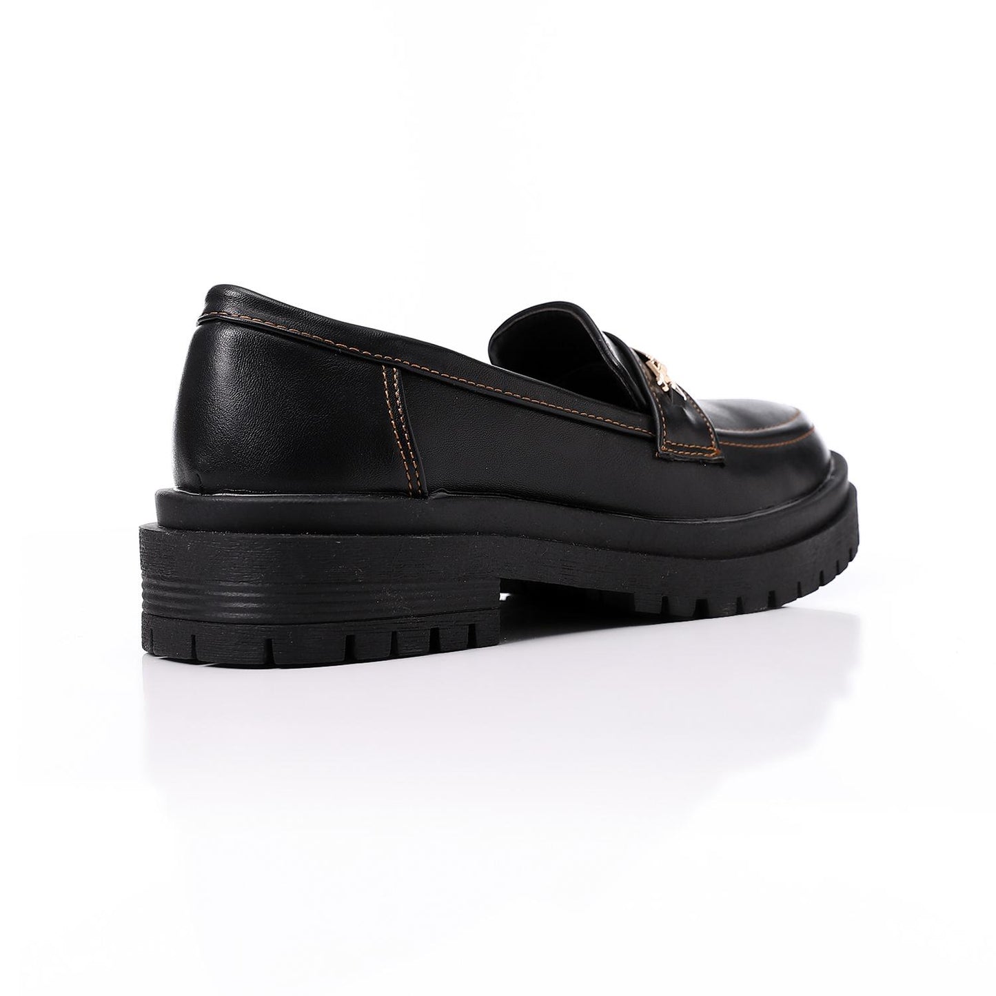 Black Classic Chunky Heel Loafer