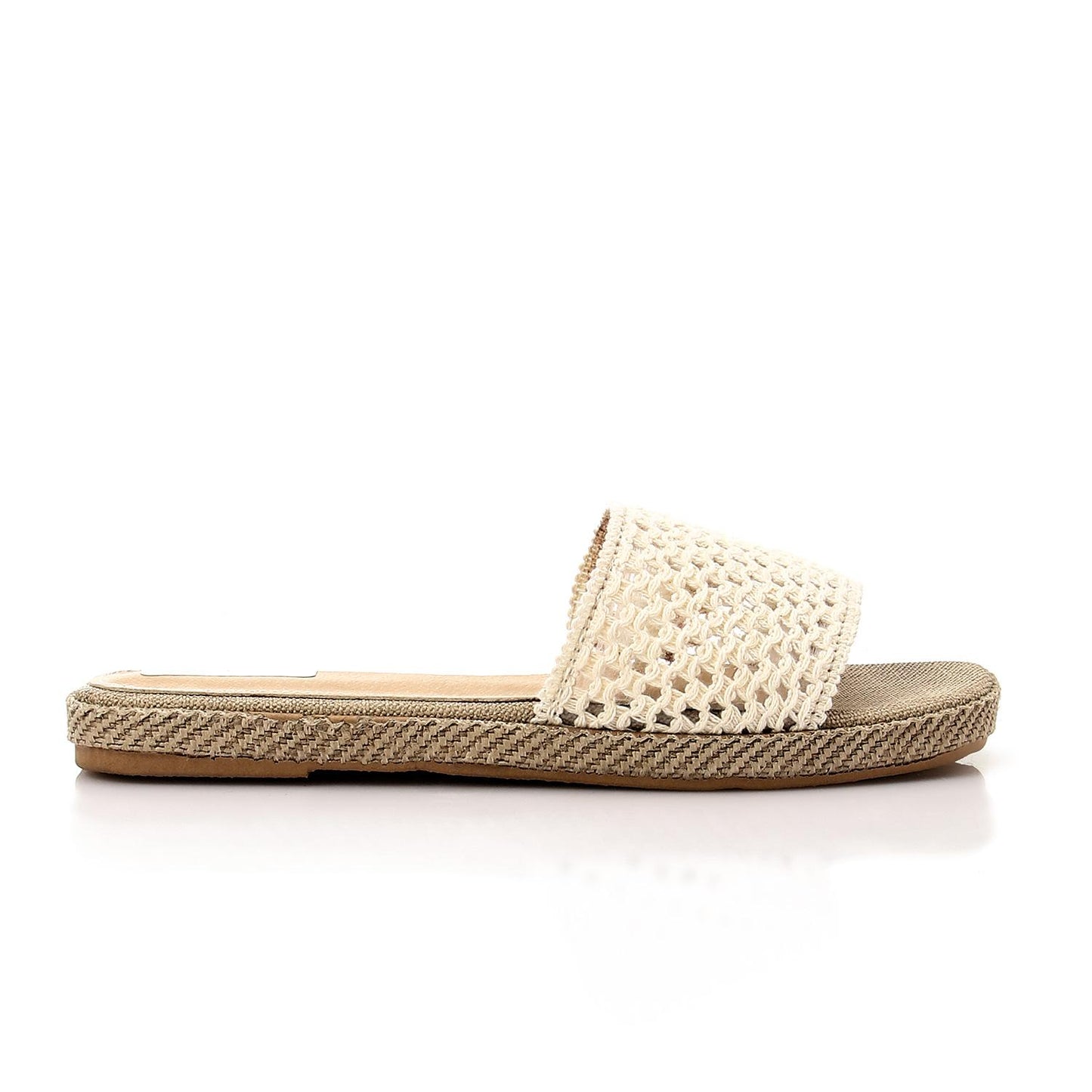 White Perforated Canvas Slipper