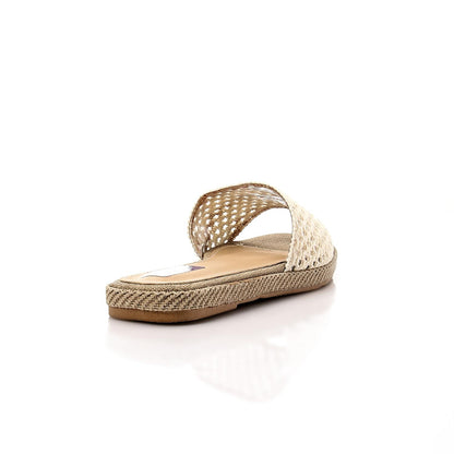 White Perforated Canvas Slipper