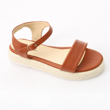 Side Buckle Flat Heel Sandal