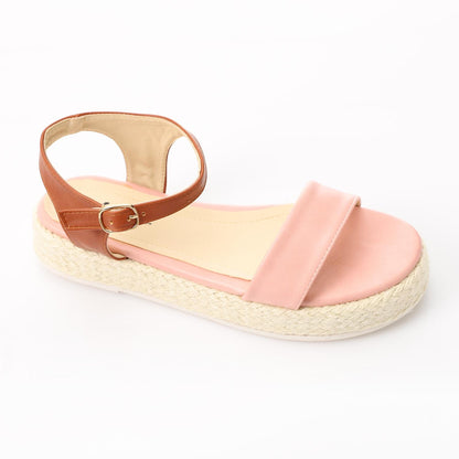 Side Buckle Flat Heel Sandal