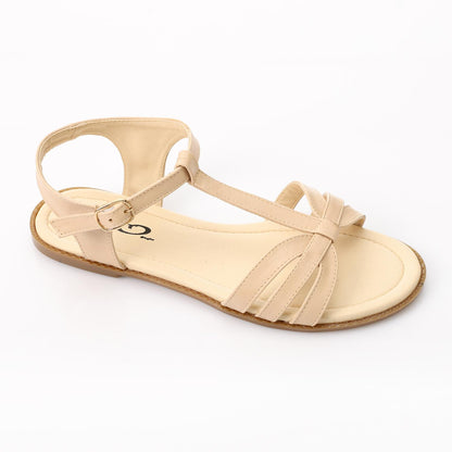Beige Slingback Flat Sandal