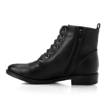 Side Zipper Boots with Lace-up
