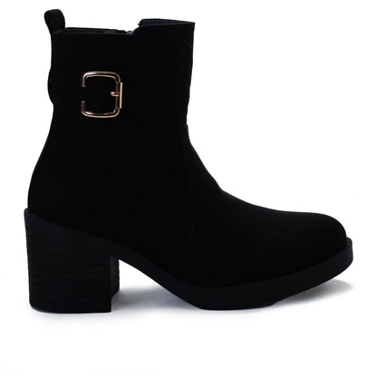 Suede Heeled Ankle Boot