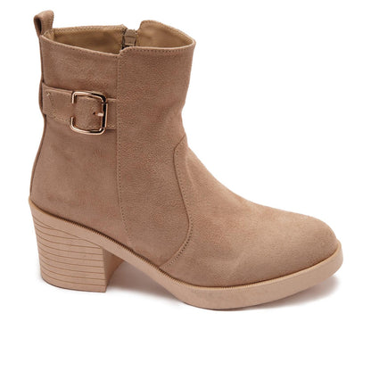 Cafe Suede Heeled Ankle Boot