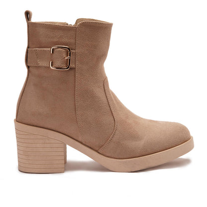 Cafe Suede Heeled Ankle Boot