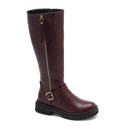 Two Side Zippers Knee High Boot