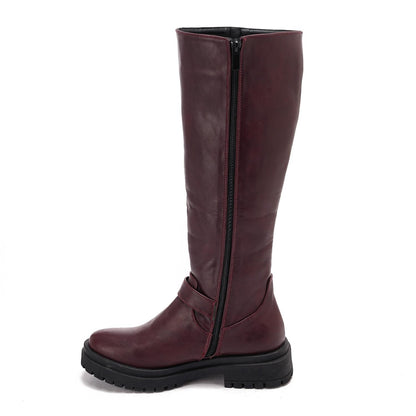Two Side Zippers Knee High Boot