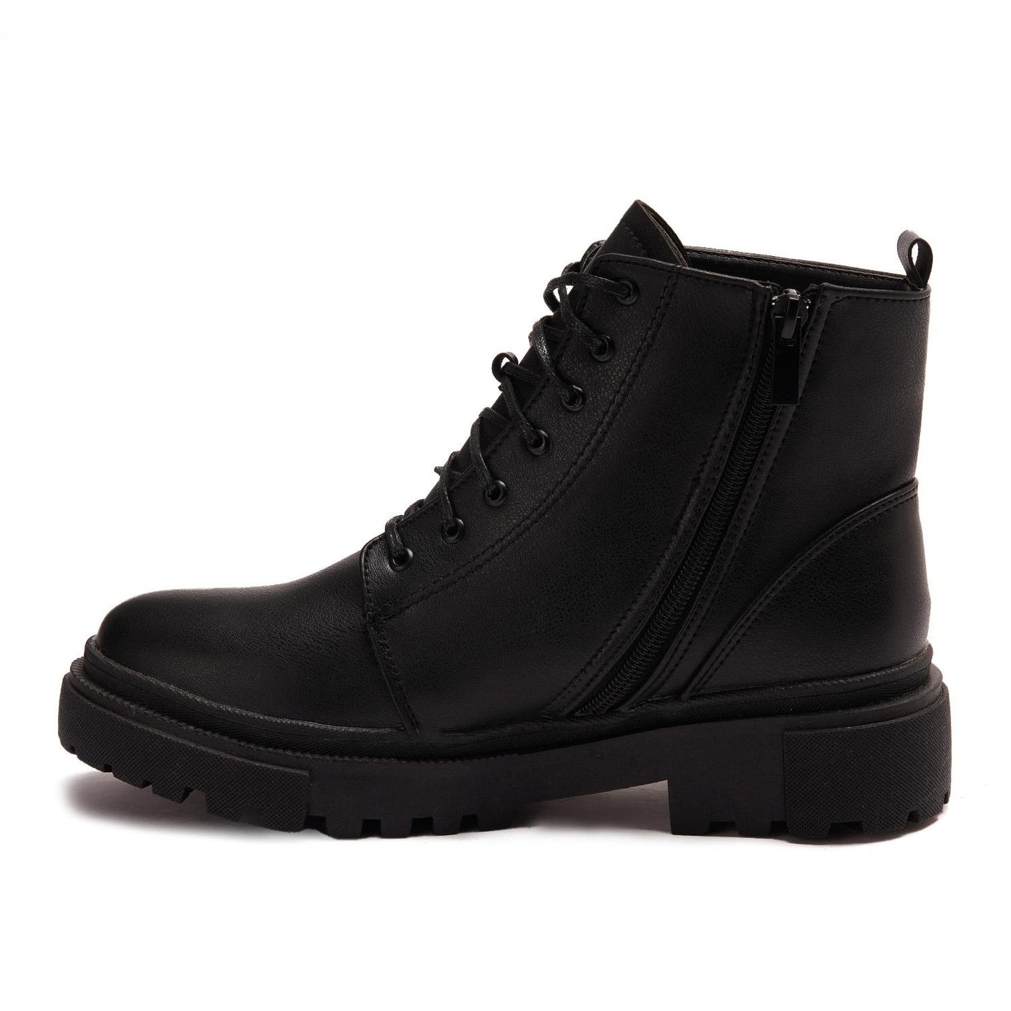 Solid Lace-up Ankle Boot