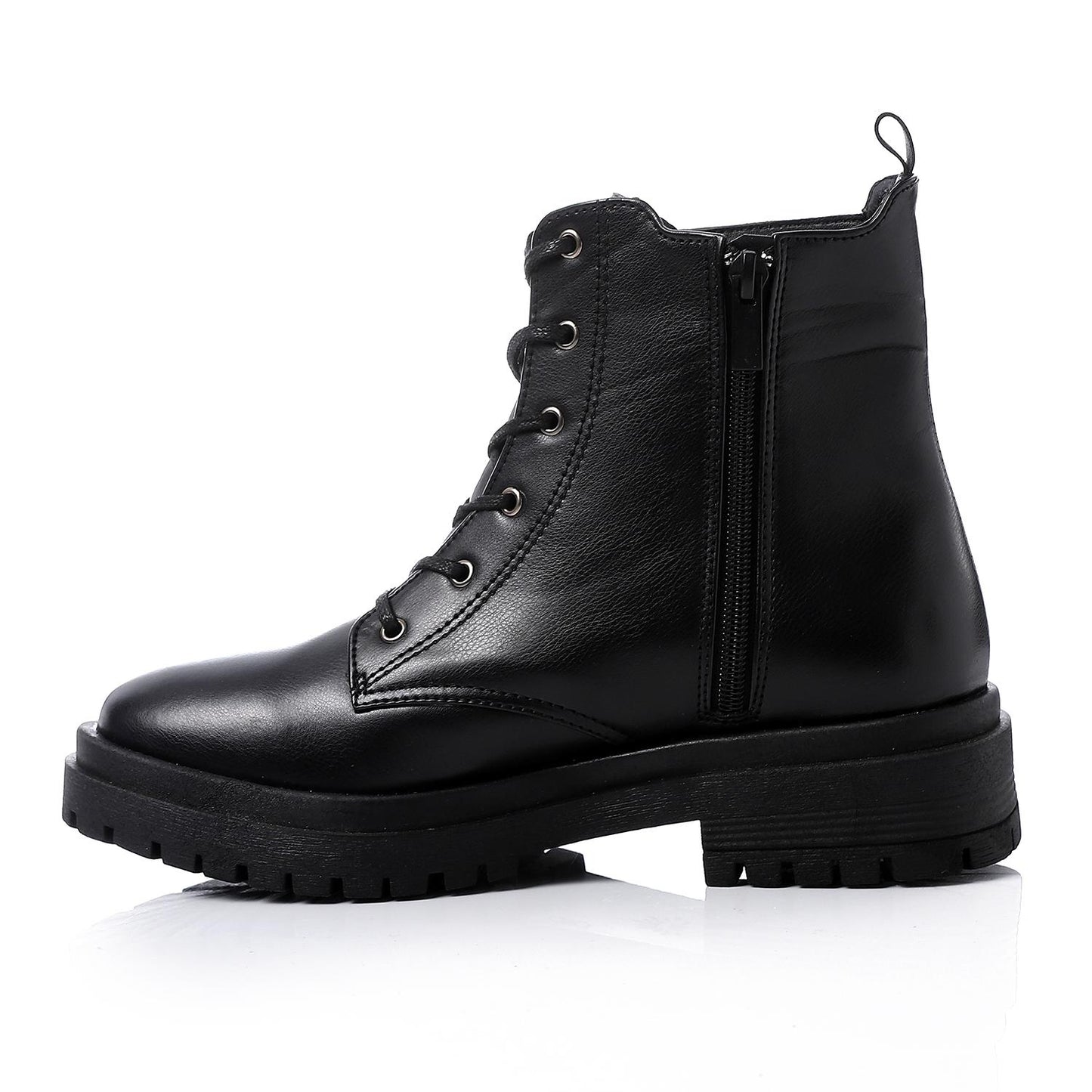 Black Half Boot with Decorative Buckle
