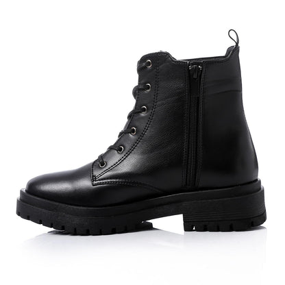 Black Half Boot with Decorative Buckle