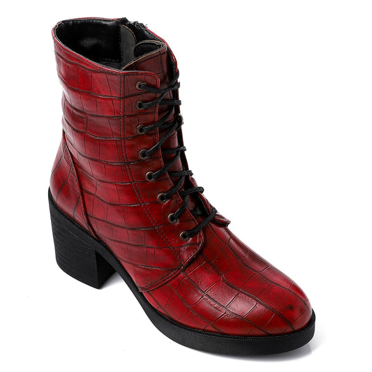 Embossed Leather Half Boot