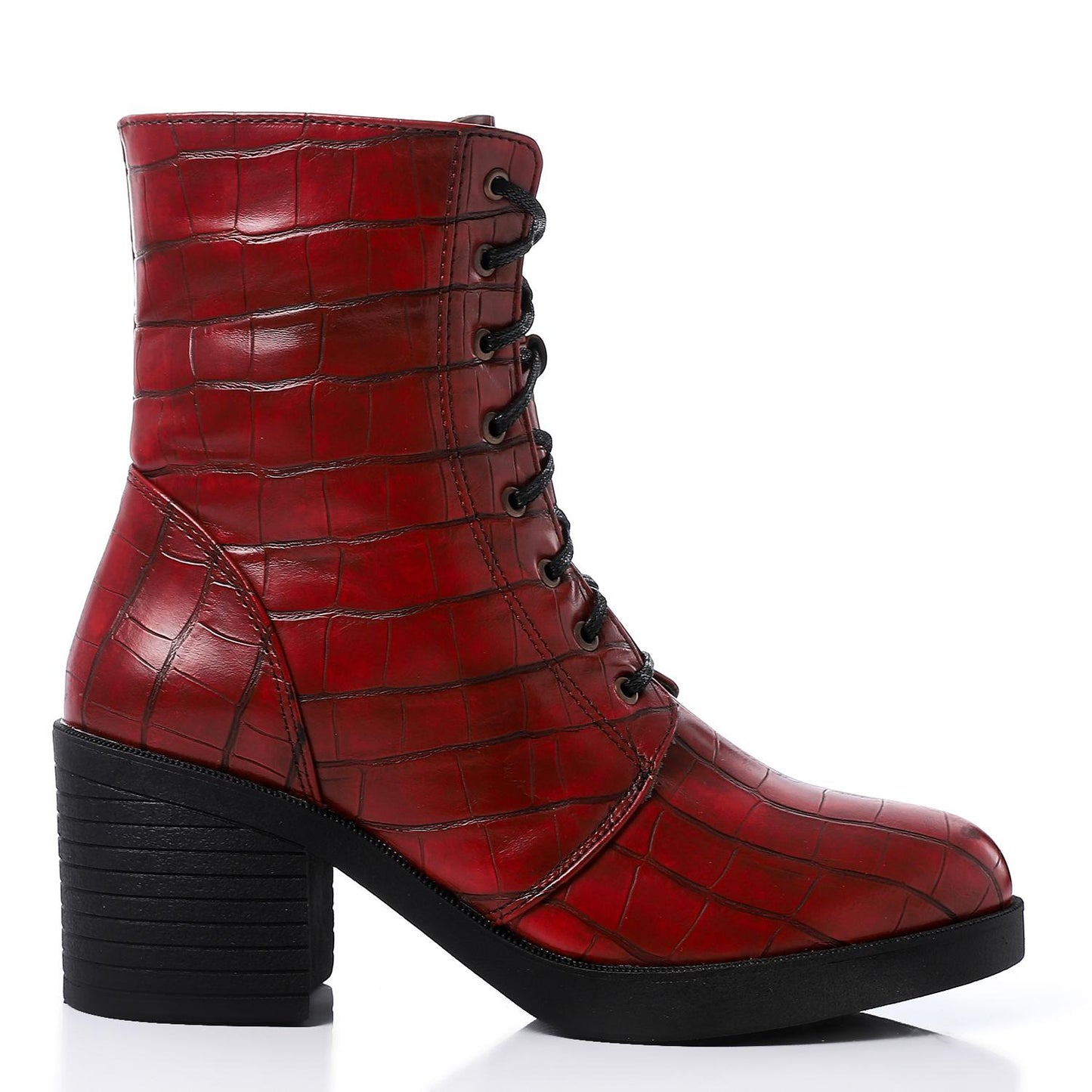 Embossed Leather Half Boot