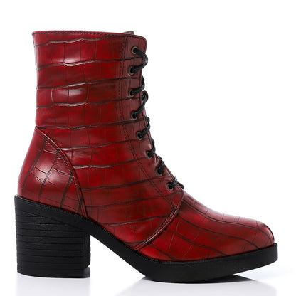 Embossed Leather Half Boot