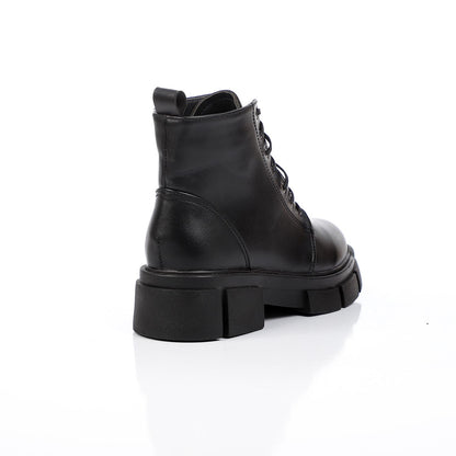 Black Casual Zip-up Ankle Boot