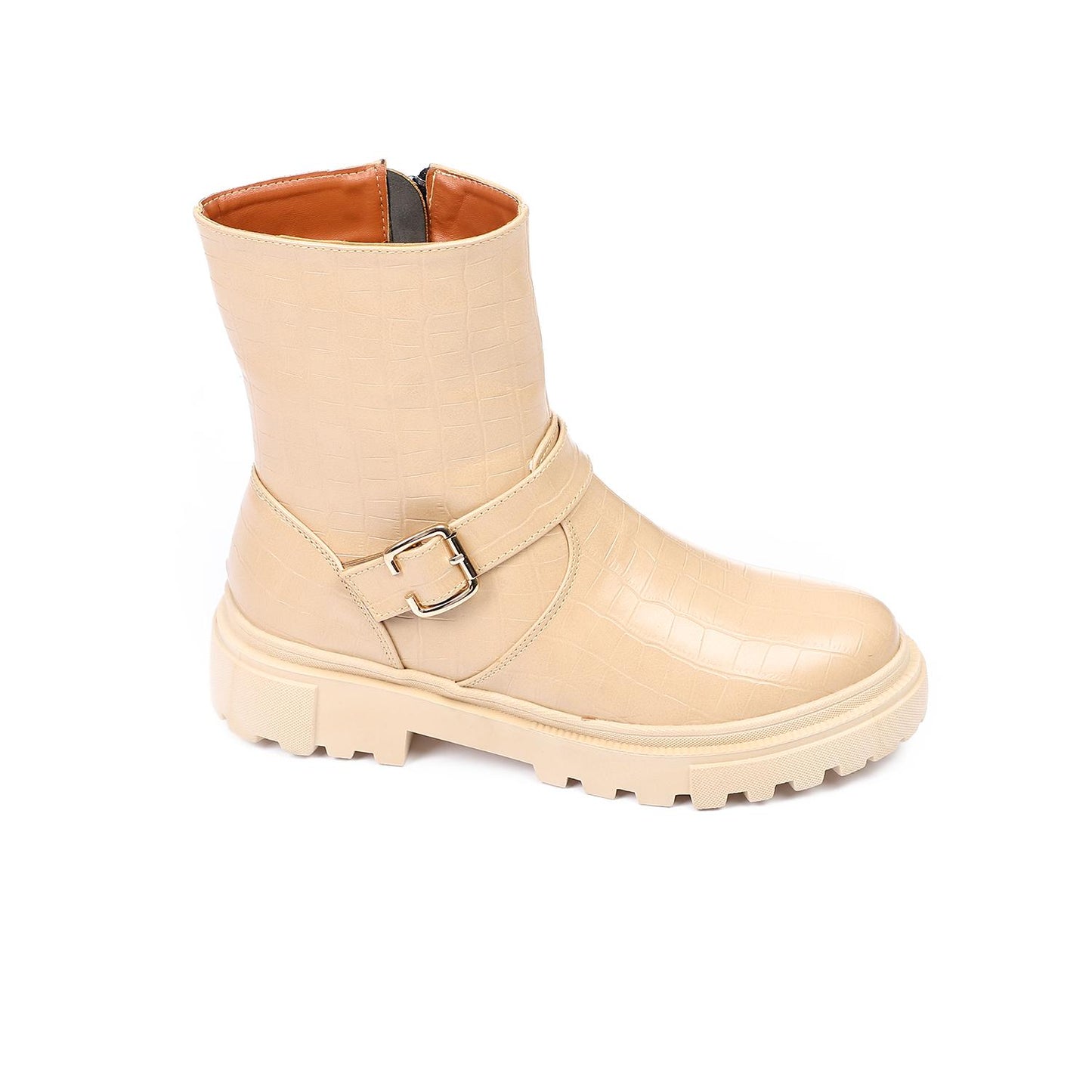 Textured Leather Half Boot