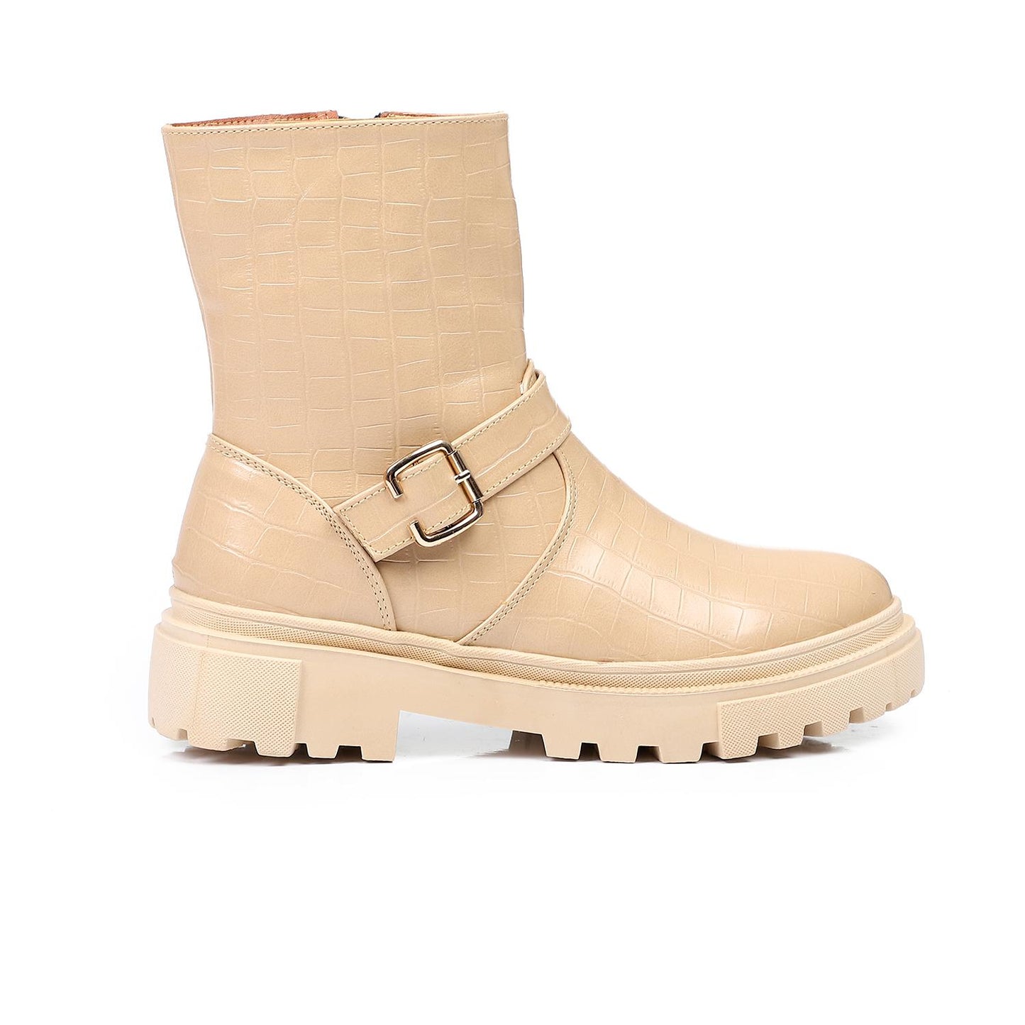 Textured Leather Half Boot