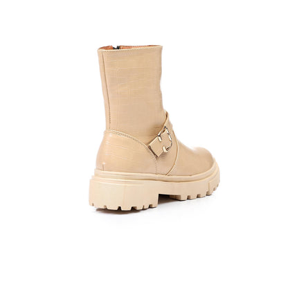 Textured Leather Half Boot