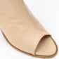 Beige Ankle Buckle Heeled Sandal