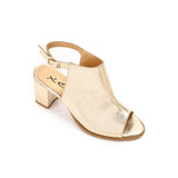 Gold Ankle Buckle Heeled Sandal