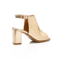 Gold Ankle Buckle Heeled Sandal