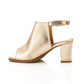 Gold Ankle Buckle Heeled Sandal