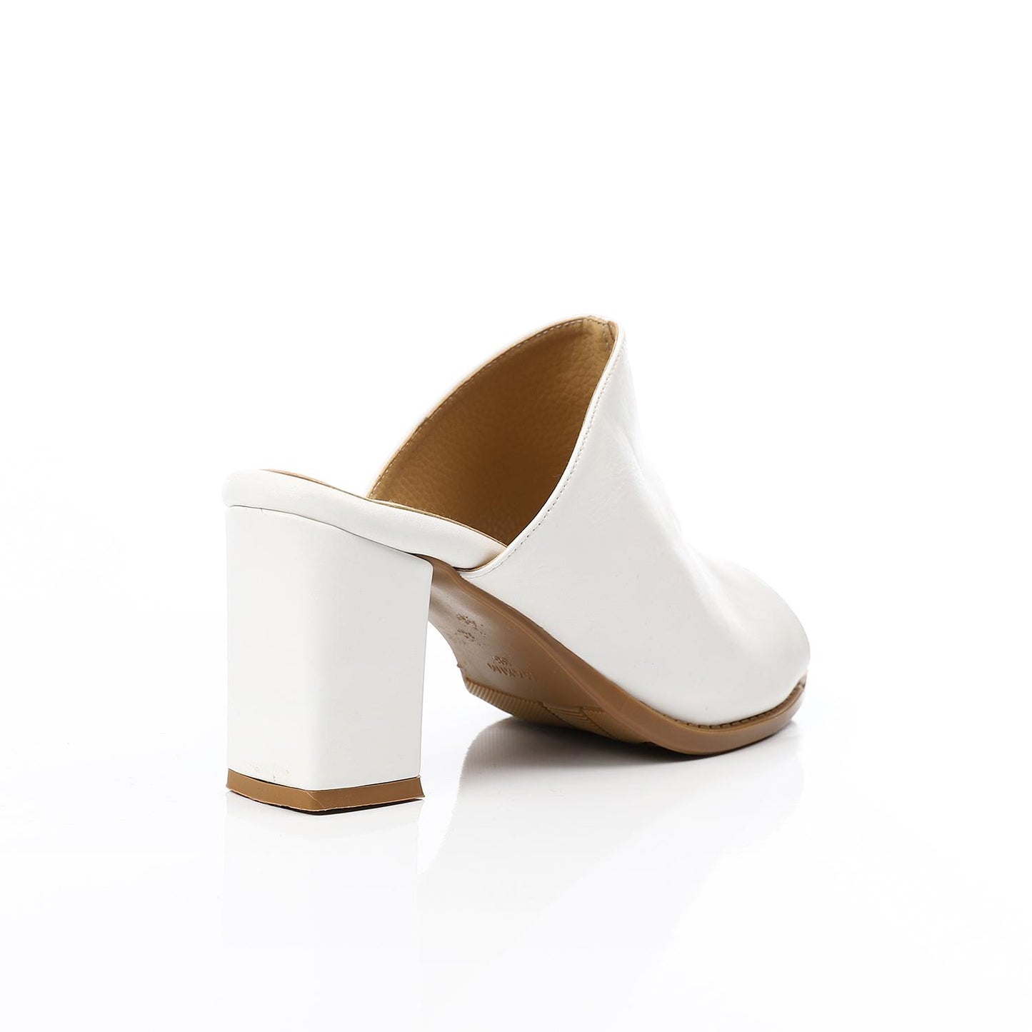 White Open Toecap Heeled Slipper