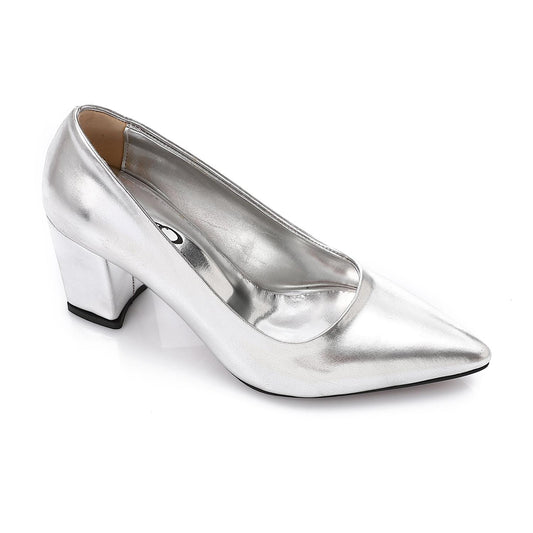 Silver Pointed Toecap Pumps