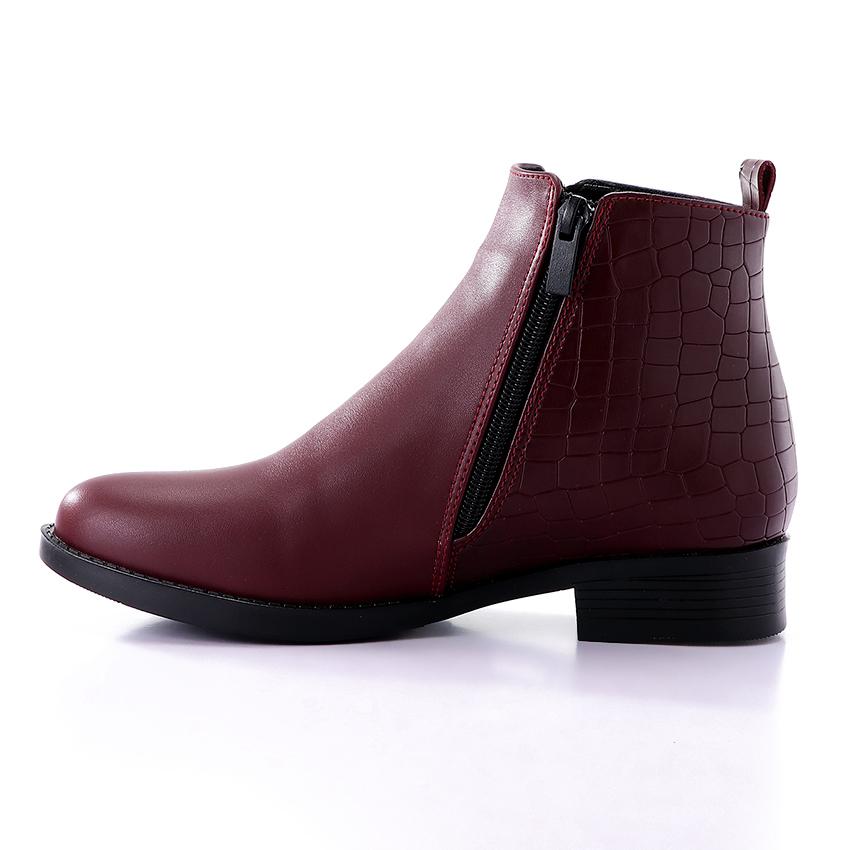 Elegant Half & Half Leather Ankle Boot