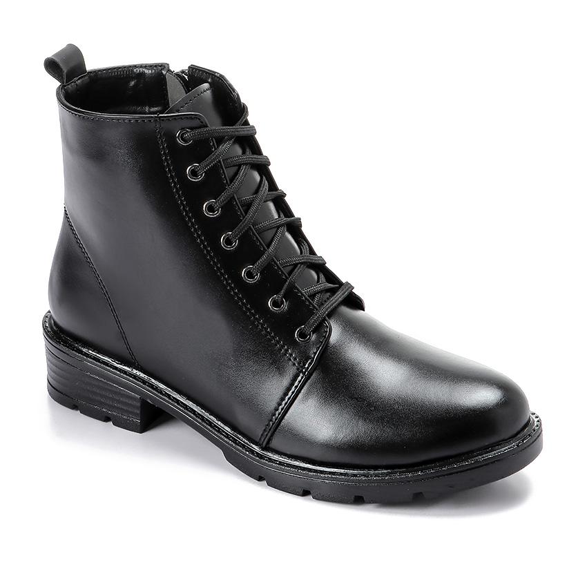 Black Back Studs Leather Ankle Boot