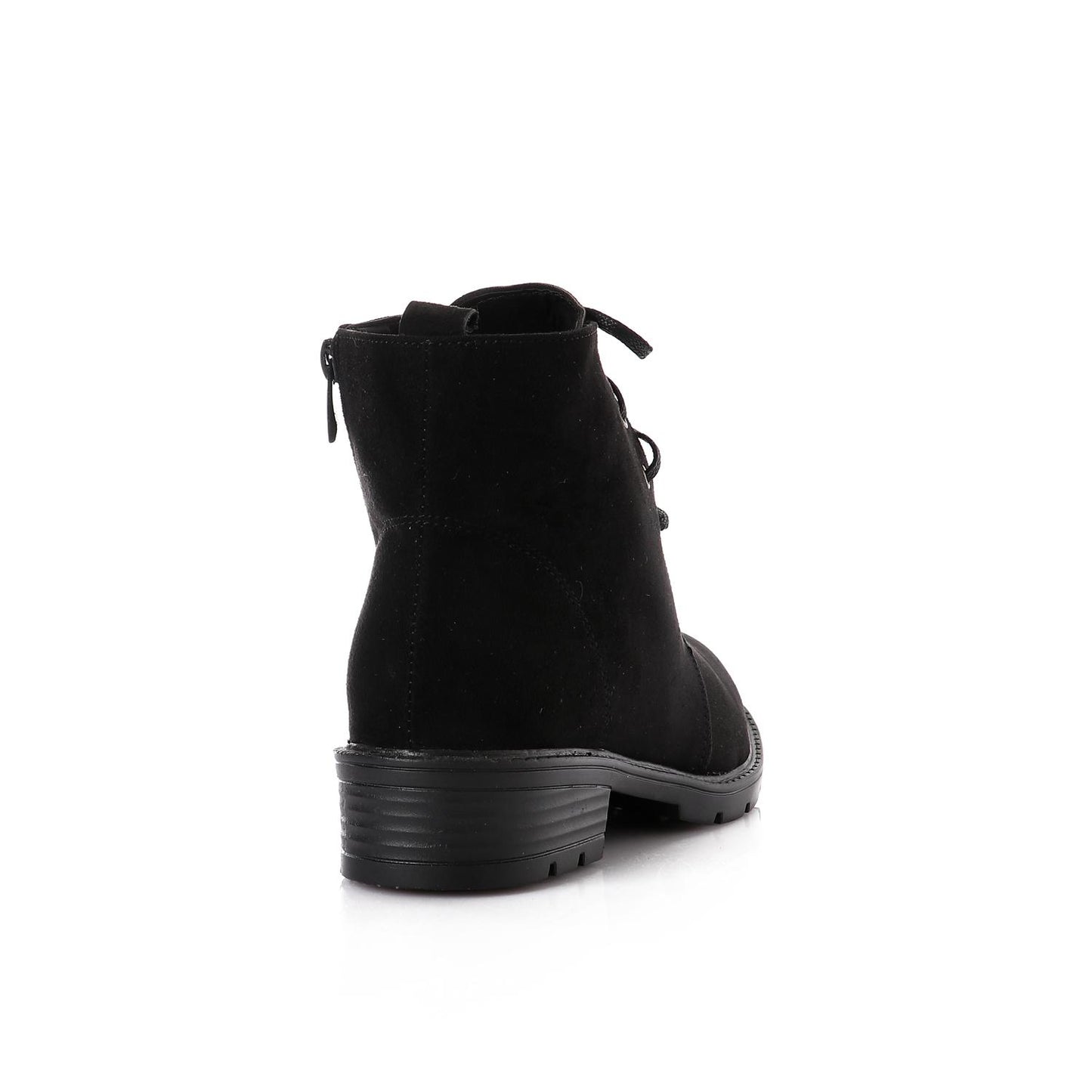 حذاء كاحل برباط من جلد الغزال الأسود