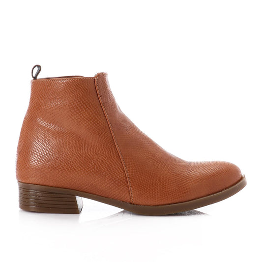 Havana Textured Leather Ankle Boot